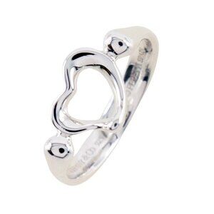TIFFANY&Co. Open heart Ring Elsa Peretti Silver925 #5.6(US Size) heart 2.5...